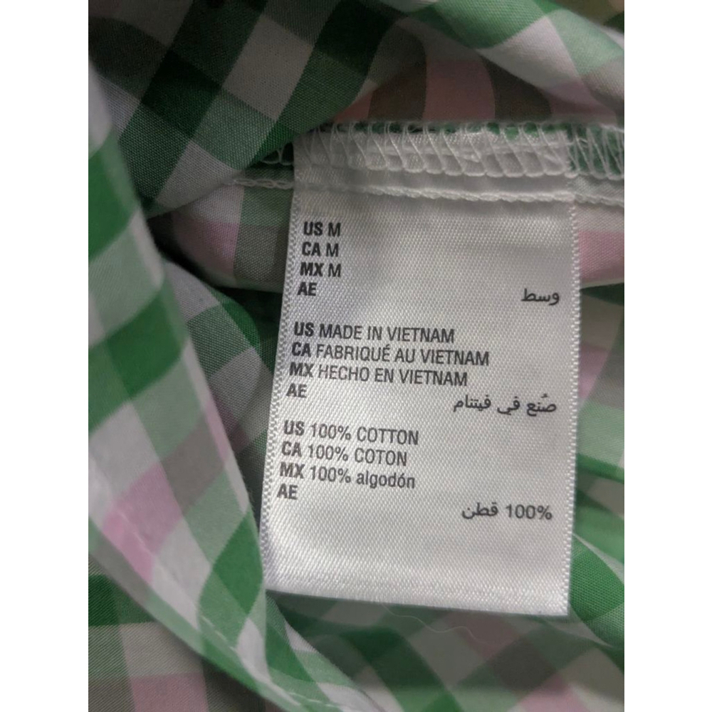 ON 34TH Green Pink Gingham Plaid Shirt Medium - Picture 5 of 9